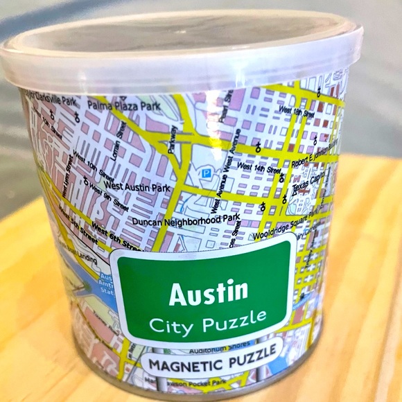 Magnetic Austin TX City Map Refrigerator 100 Piece Puzzle Fun Novelty Gift - Picture 1 of 8